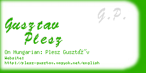 gusztav plesz business card